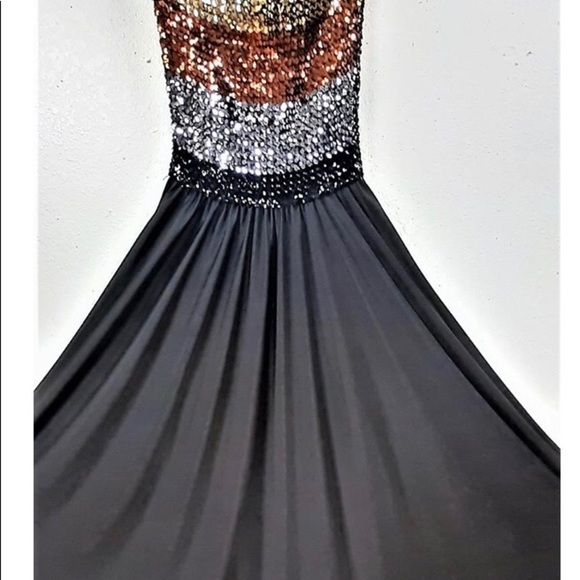 Keyloun Vintage 70’s sequin strapless maxi cocktail dress - Picture 9 of 10